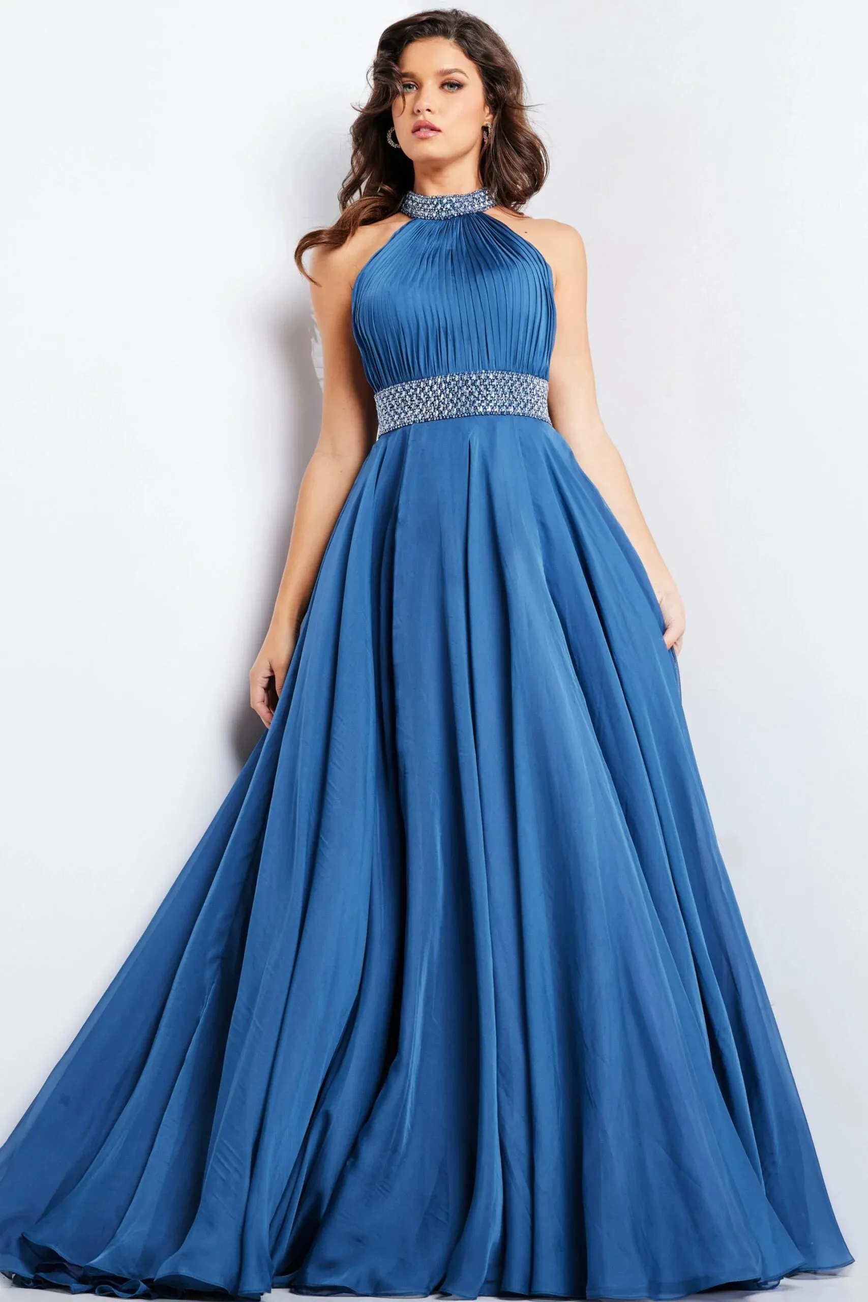 Jovani 36749 Halter Crystal Beaded Prom Dress sold by The Gown Galleria product image thumbnail 4
