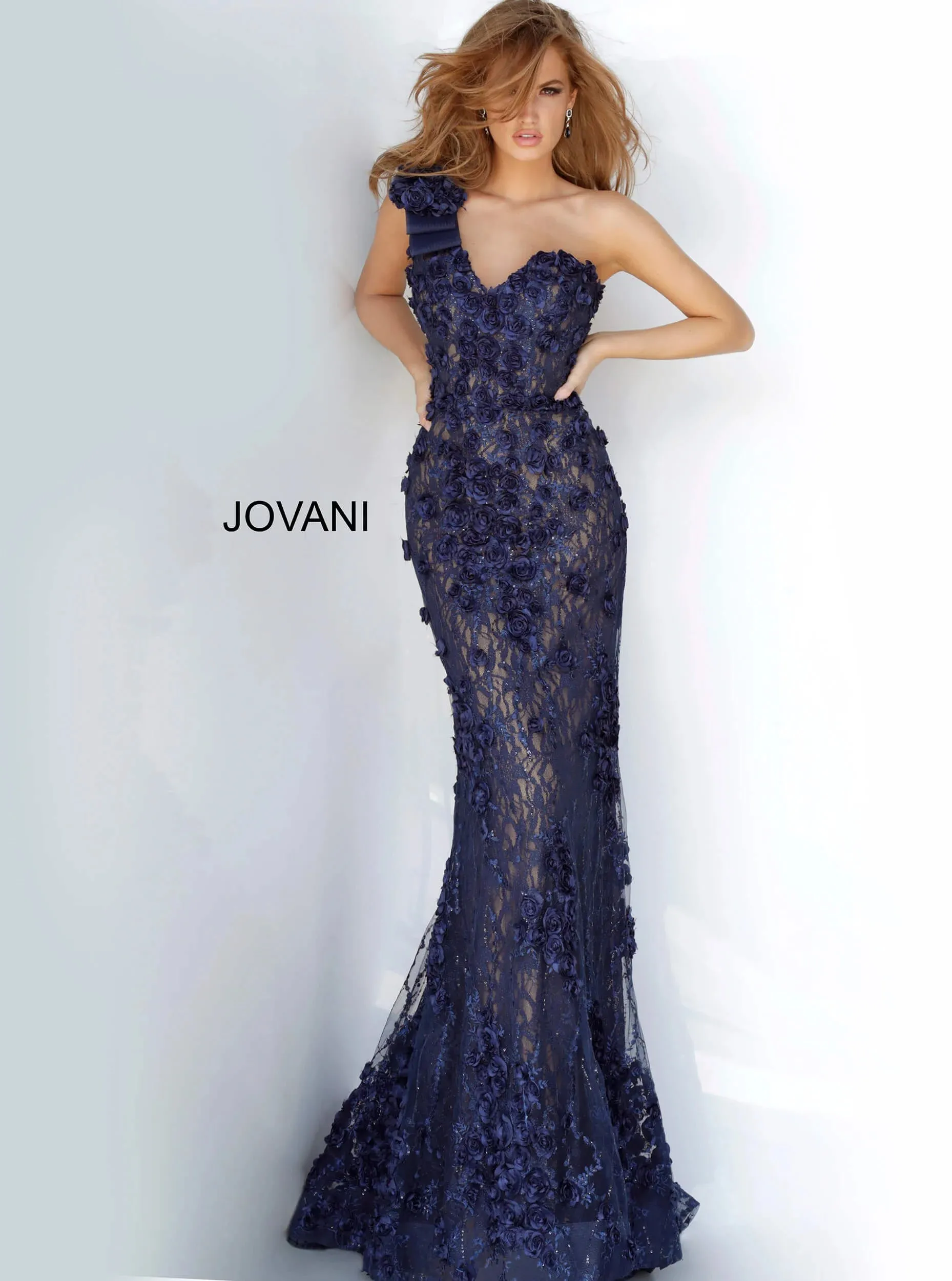 Jovani 3375 One Shoulder Sweetheart Gown sold by The Gown Galleria