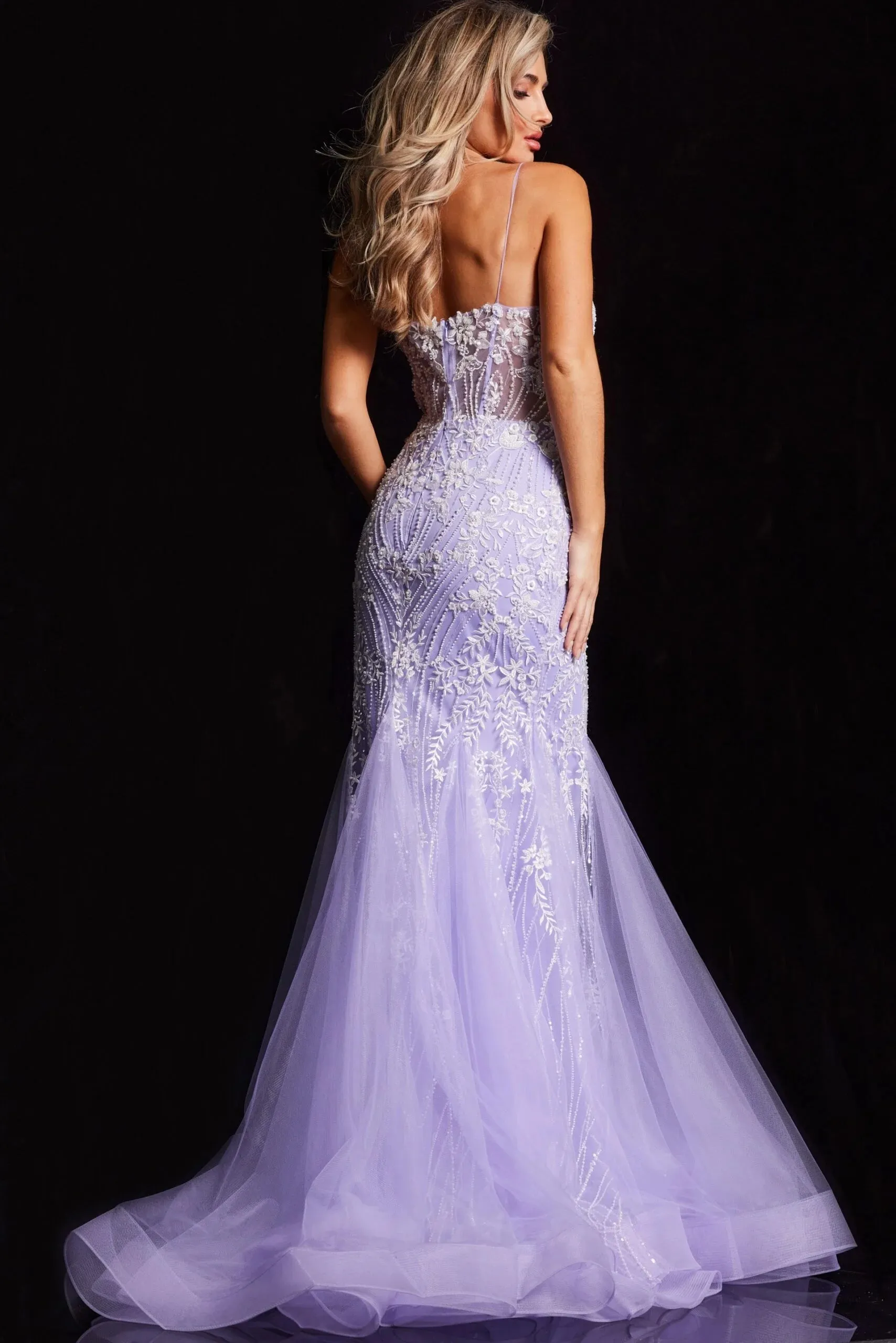 Jovani 37414 Embroidered Sleeveless Prom Gown sold by The Gown Galleria product image thumbnail 2