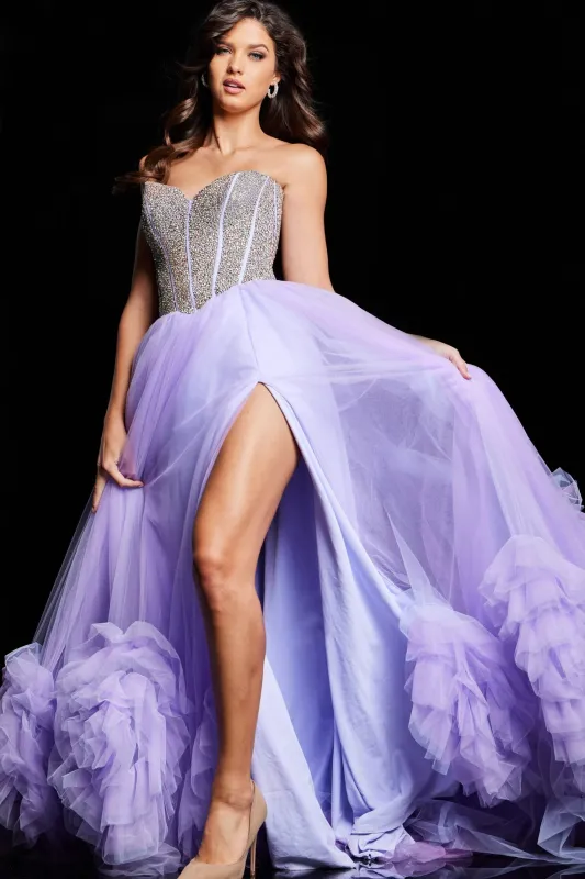 Jovani 37199 Sweetheart Ruffle Hem Ballgown sold by The Gown Galleria