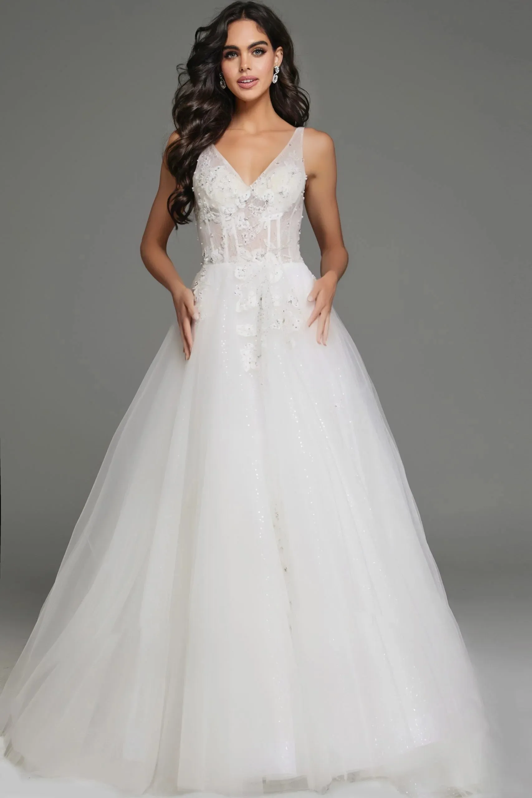 Jovani 37468 Floral Embroidered Ballgown sold by The Gown Galleria product image thumbnail 4