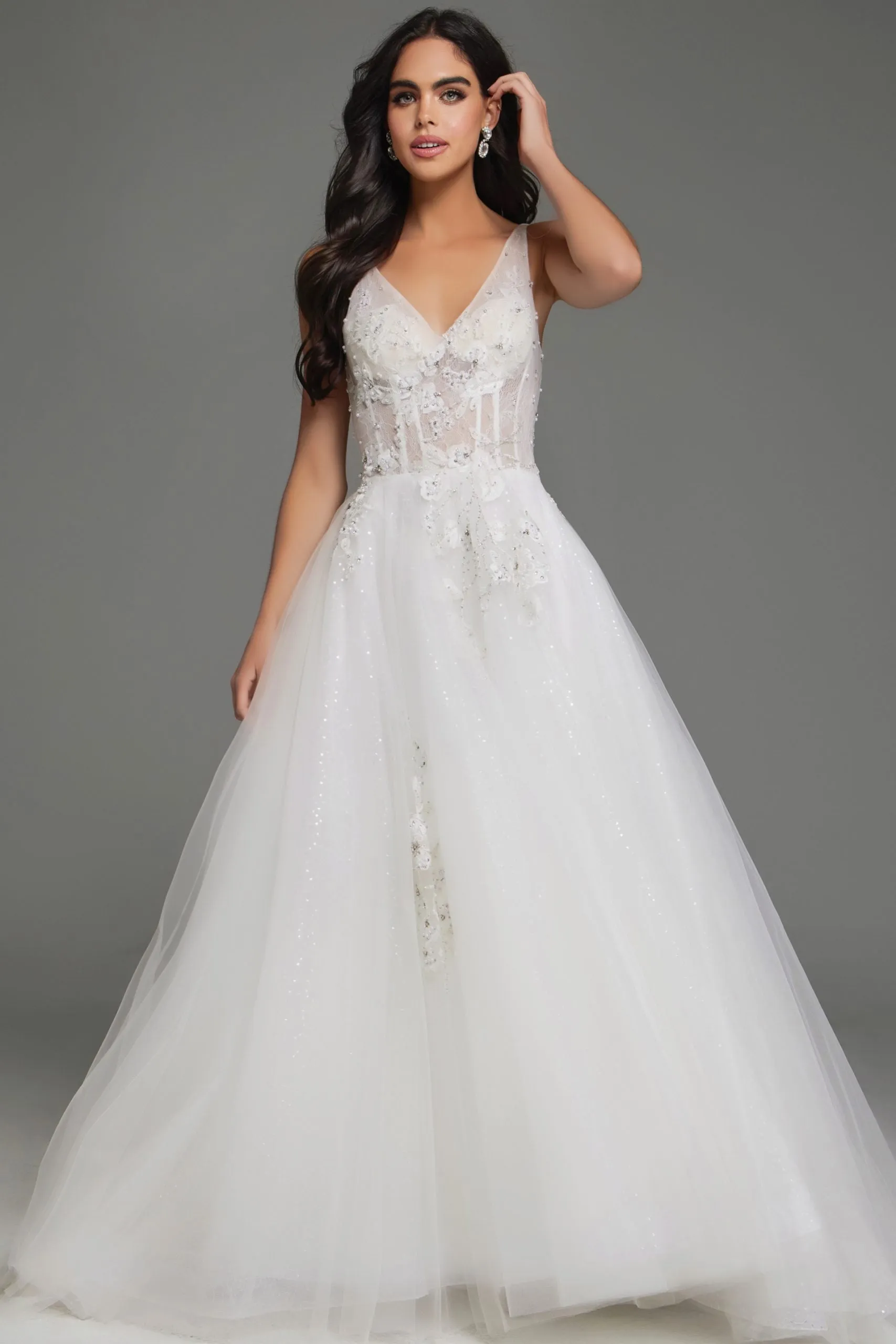 Jovani 37468 Floral Embroidered Ballgown sold by The Gown Galleria product image thumbnail 5