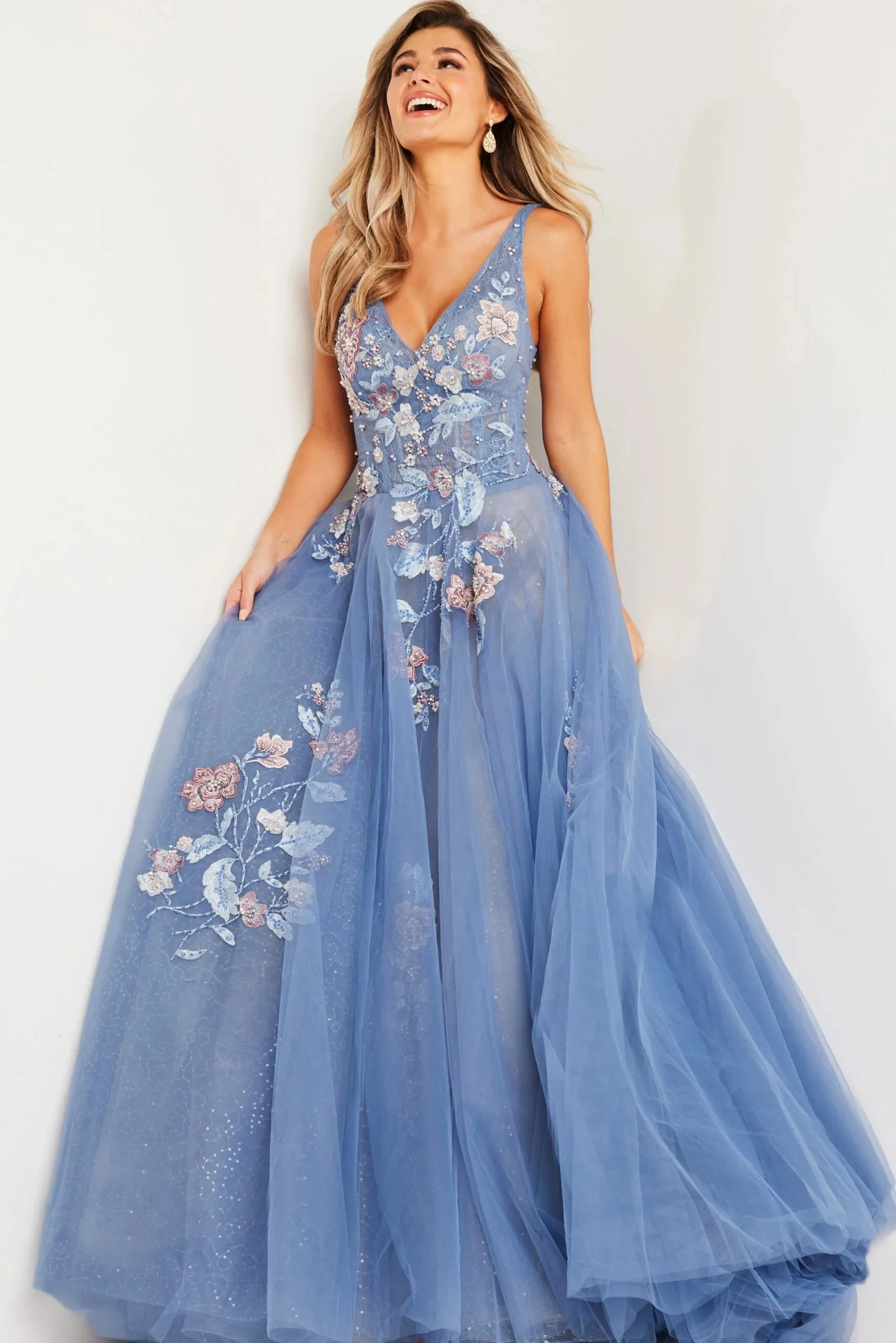 Jovani 37468 Floral Embroidered Ballgown sold by The Gown Galleria product image thumbnail 3