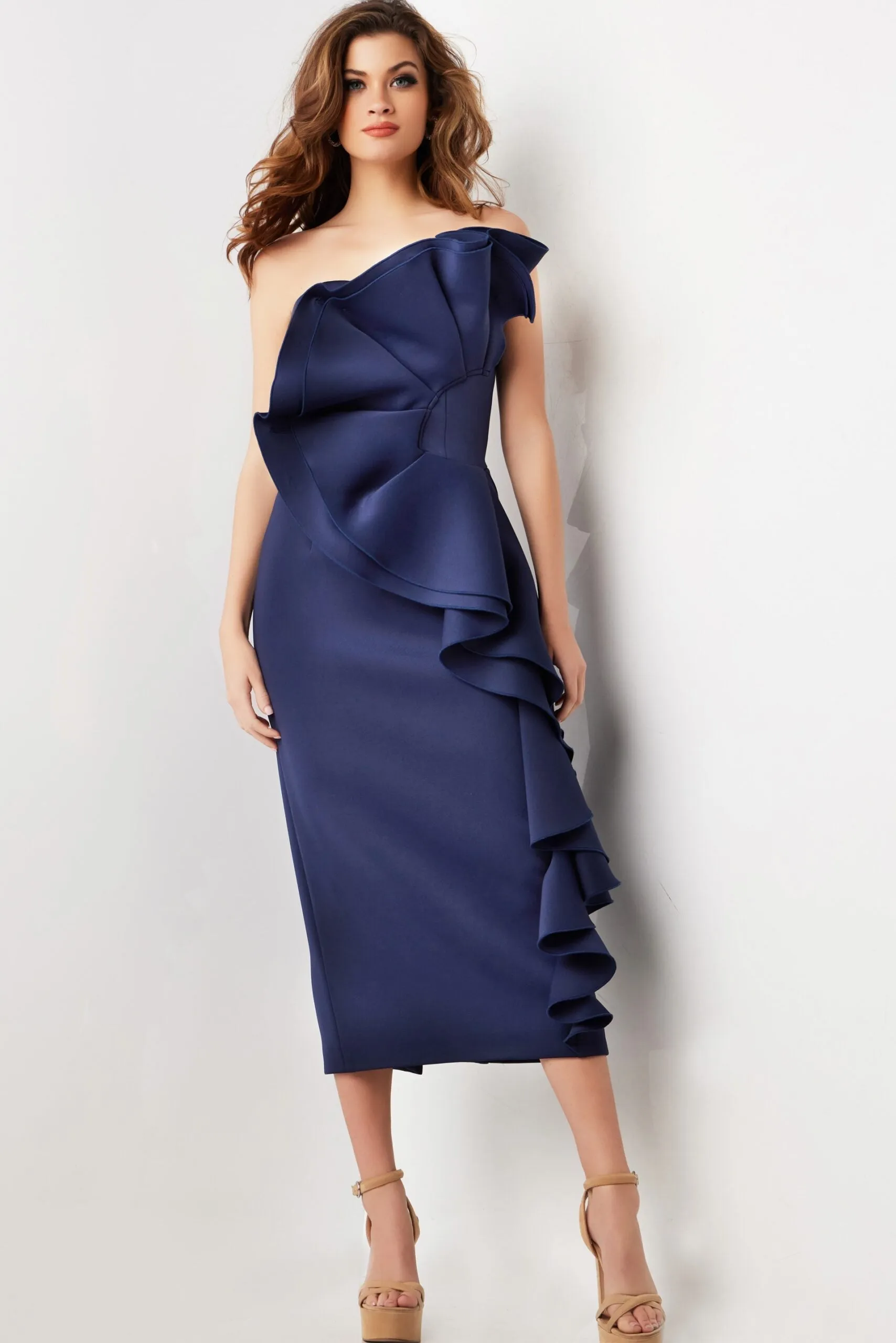 Jovani 38187 Strapless Ruffle Accented Formal Dress sold by The Gown Galleria product image thumbnail 3