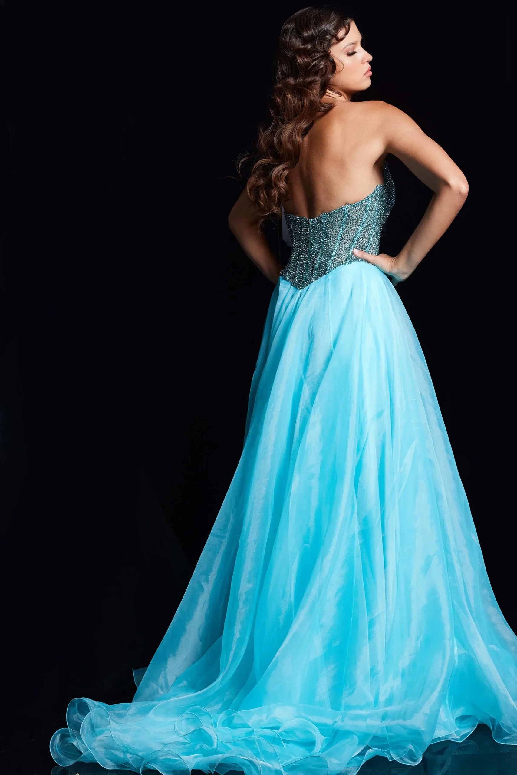 Jovani 38179 Strapless A-Line Prom Gown sold by The Gown Galleria product image thumbnail 2