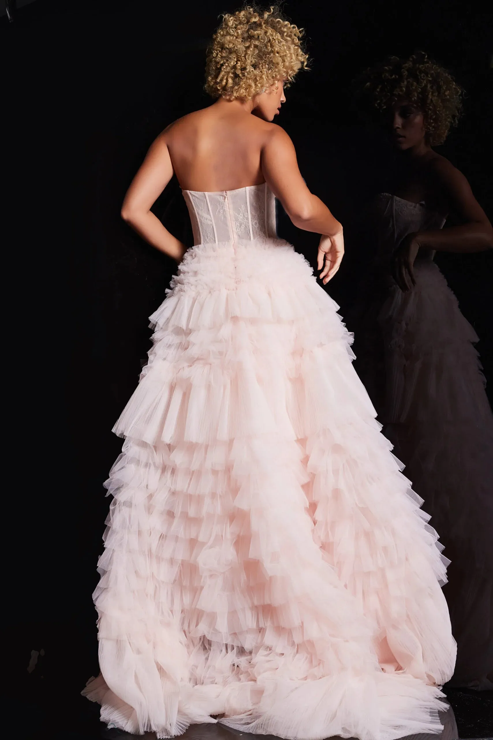 Jovani 38540 Strapless Ruffle Ballgown sold by The Gown Galleria product image thumbnail 2