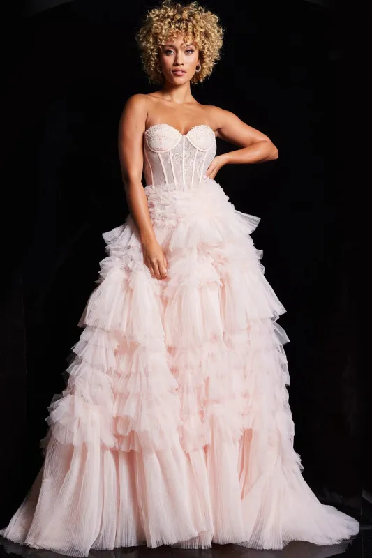 Jovani 38540 Strapless Ruffle Ballgown made by Jovani