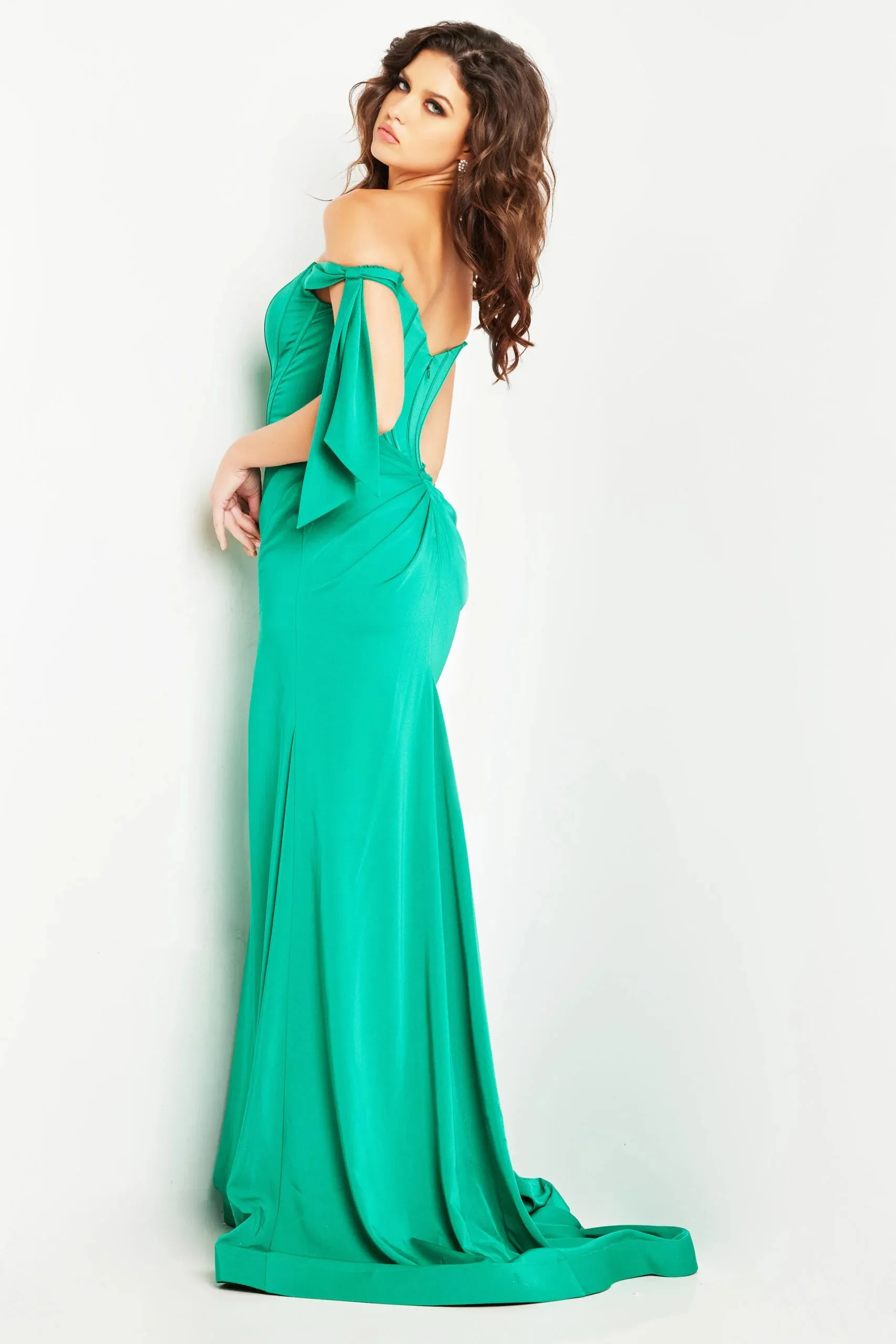 Jovani 38197 Jovani Stretch Satin Sheath Dress sold by The Gown Galleria product image thumbnail 2