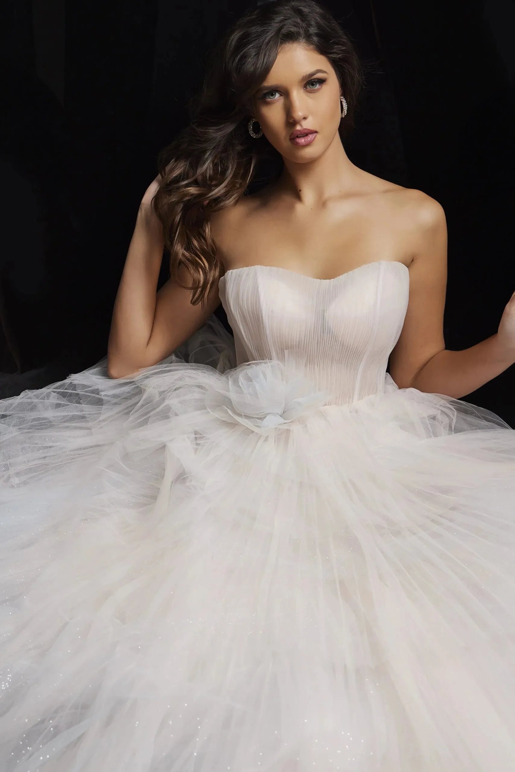 Jovani 38537 Corset Tiered Off Shoulder Gown sold by The Gown Galleria product image thumbnail 4