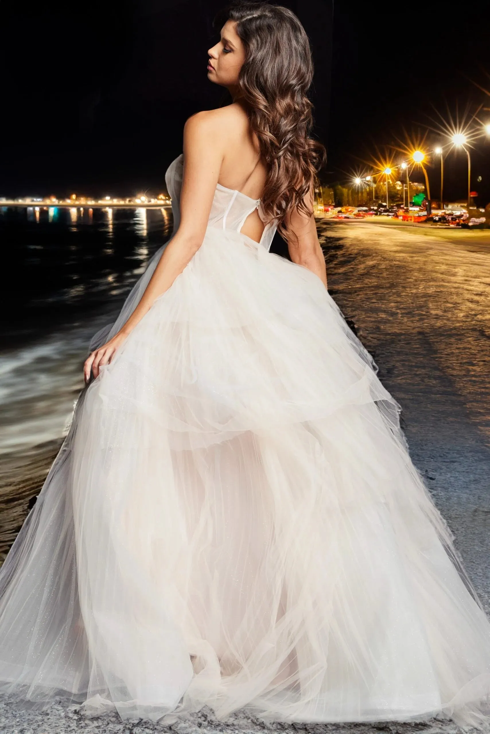 Jovani 38537 Corset Tiered Off Shoulder Gown sold by The Gown Galleria product image thumbnail 2