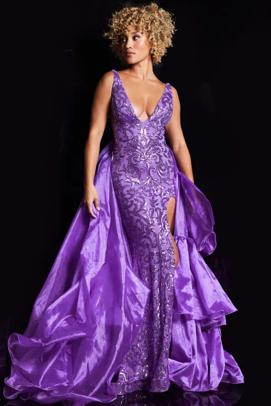 Jovani 38336 V-Neck Sequin Embellished Dress sold by The Gown Galleria