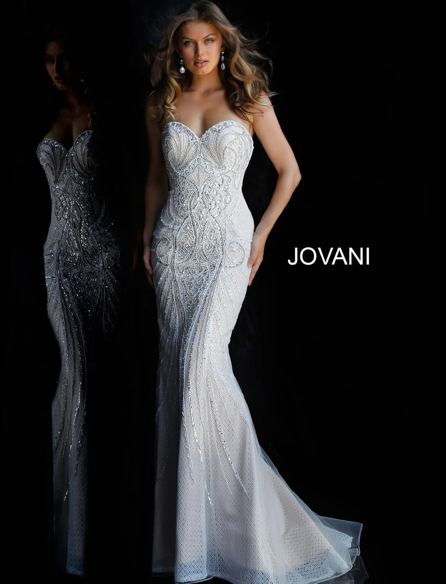 Jovani 45566 Off Shoulder Sheath Dress sold by The Gown Galleria product image thumbnail 3