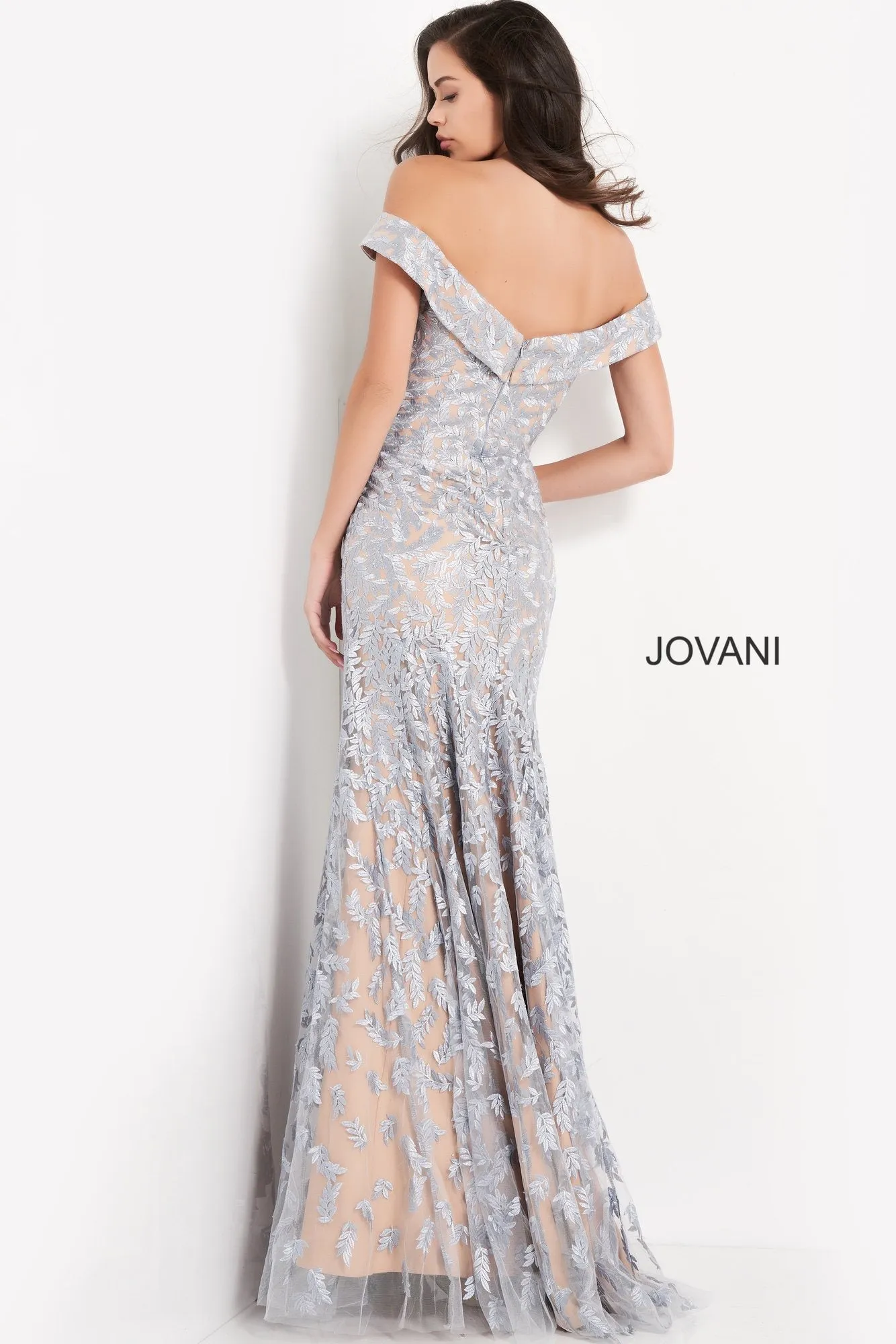 Jovani 49634 Embroidered Off Shoulder Fitted Dress sold by The Gown Galleria product image thumbnail 4