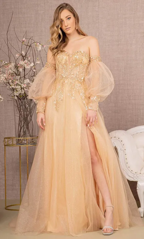 GLS BY GLORIA GL3118 Sweetheart Sequin Mesh Prom Gown sold by The Gown Galleria