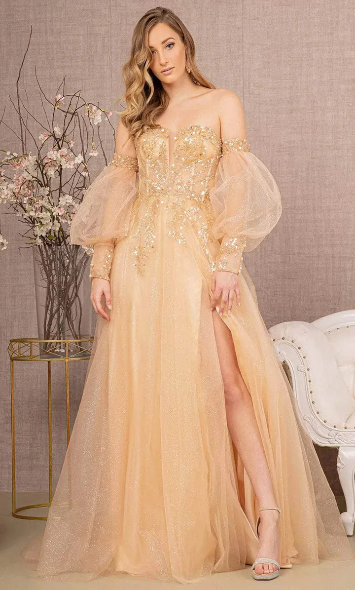 GLS BY GLORIA GL3118 Sweetheart Sequin Mesh Prom Gown sold by The Gown Galleria
