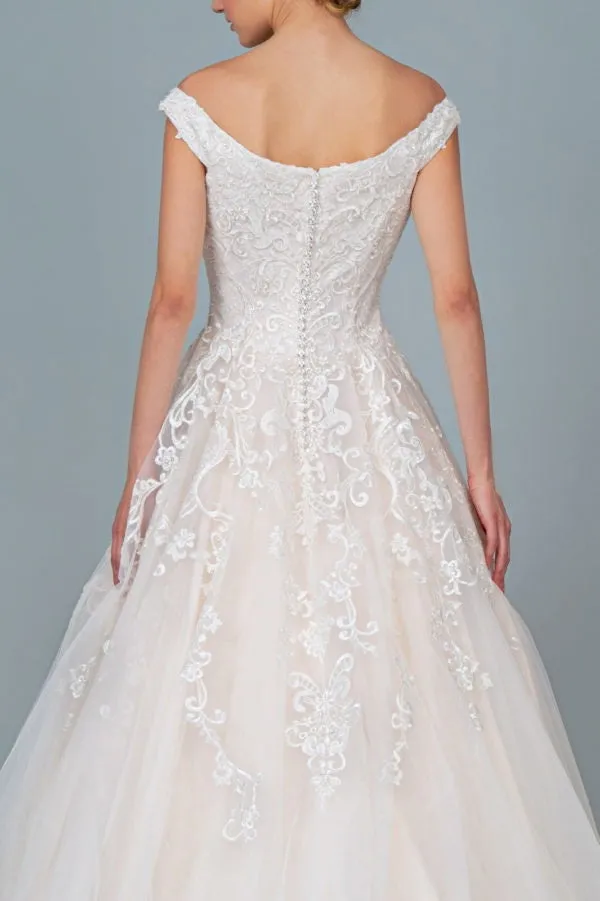 GLS BY GLORIA GL1800 Embroidered Off-Shoulder A-line Gown sold by The Gown Galleria product image thumbnail 4