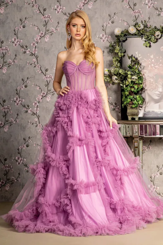 GLS BY GLORIA GL3455 Ruffled Sweetheart Evening Dress sold by The Gown Galleria