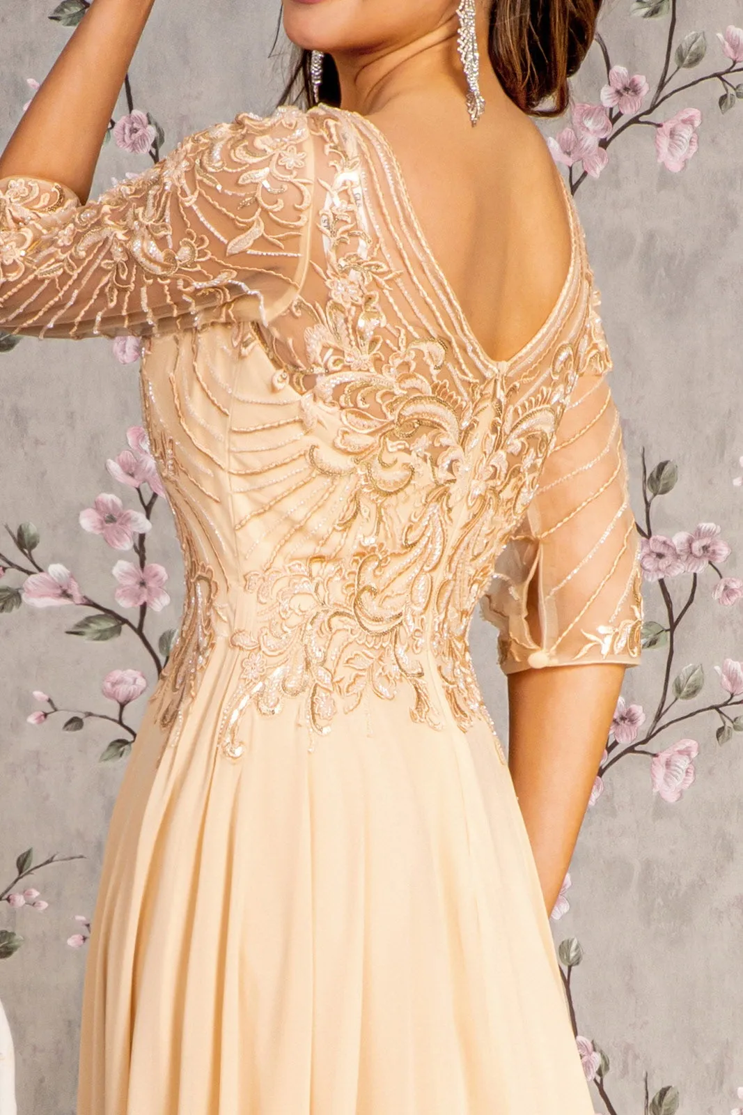 GLS BY GLORIA GL3446 Sequin Embroidery Formal Dress sold by The Gown Galleria product image thumbnail 4
