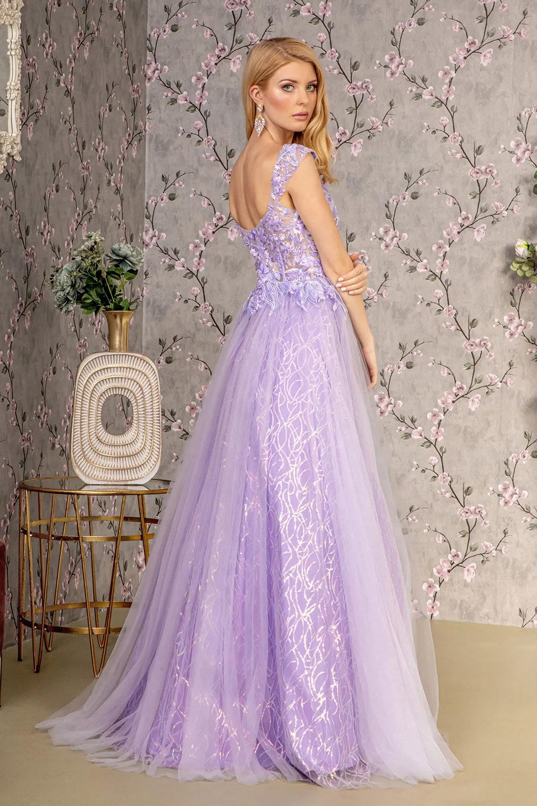 GLS BY GLORIA GL3398 V-Neck Corset Bodice Prom Gown sold by The Gown Galleria product image thumbnail 2
