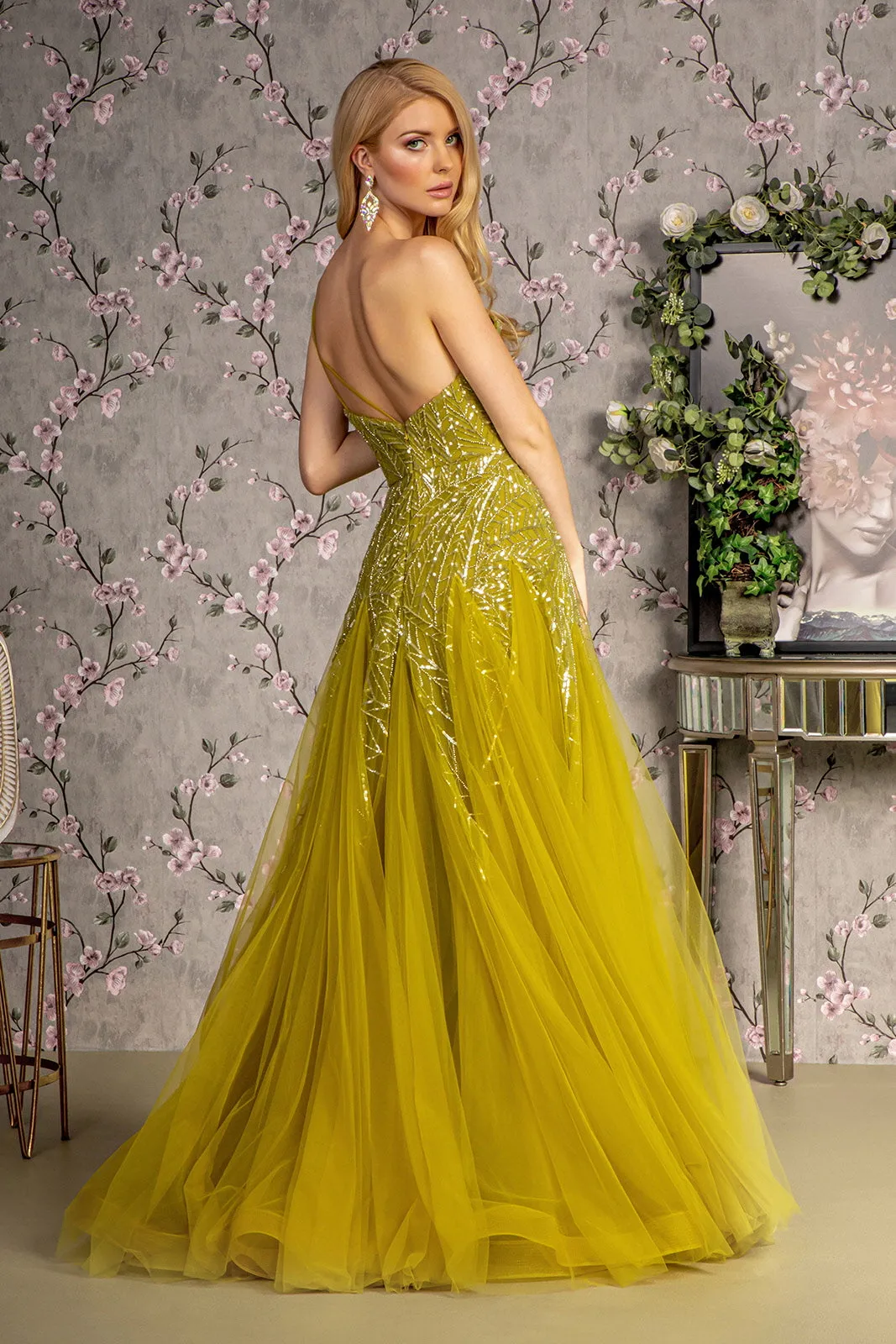 GLS BY GLORIA GL3281 Asymmetrical Sequin Embellished Prom Gown sold by The Gown Galleria product image thumbnail 2