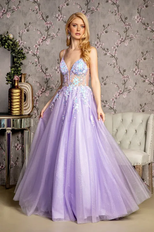 GLS BY GLORIA GL3226 Sheer Corset Sequin Embellished Prom Gown sold by The Gown Galleria