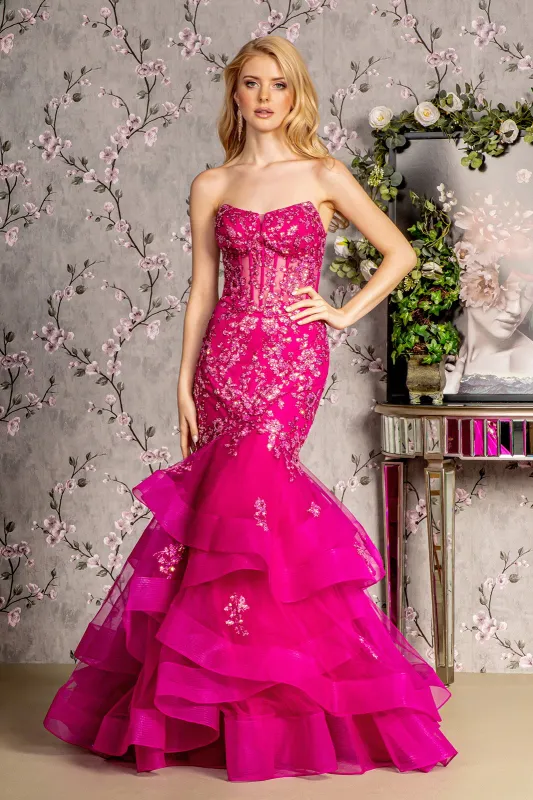 GLS BY GLORIA GL3216 Strapless Trumpet Prom Gown sold by The Gown Galleria