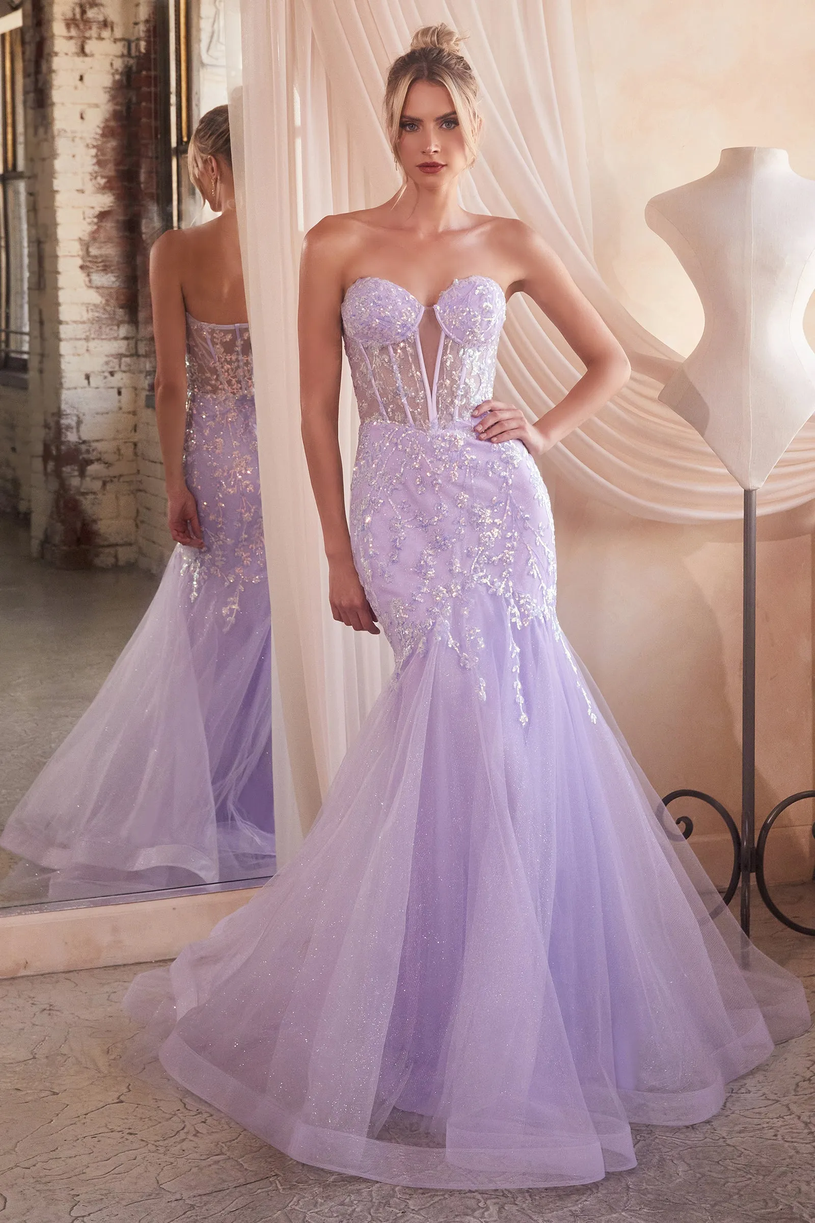 CINDERELLA DIVINE CB139 Strapless Sweetheart Mermaid Dress sold by The Gown Galleria product image thumbnail 4