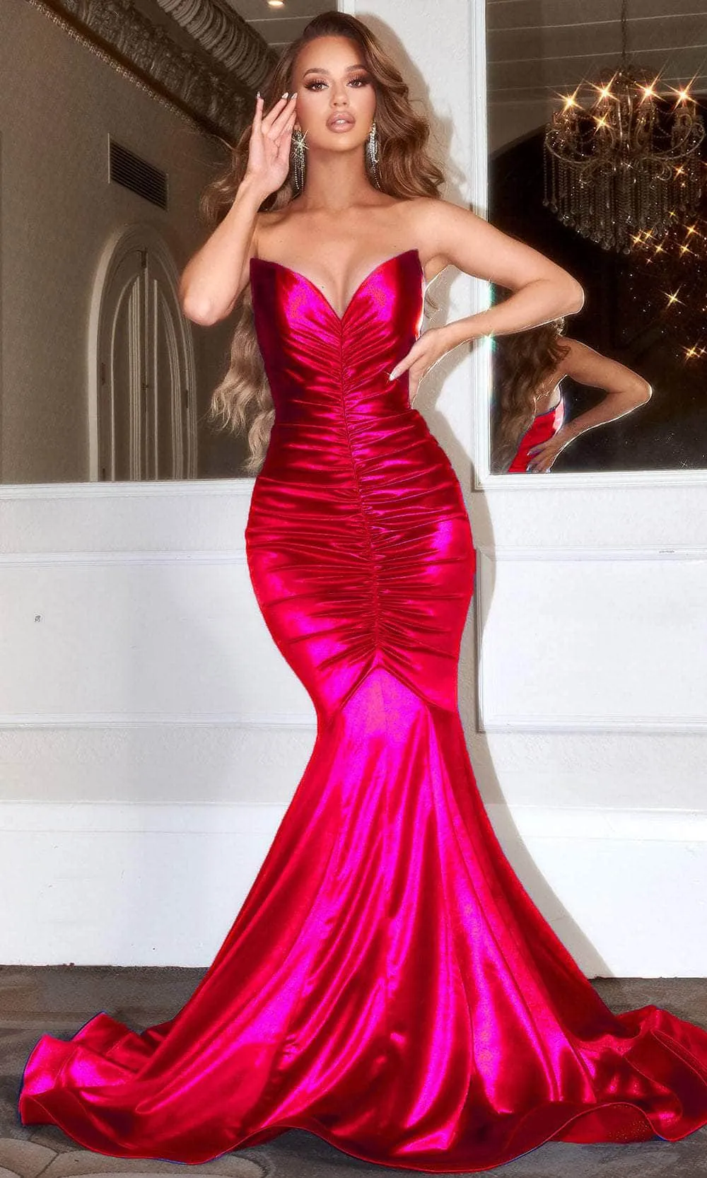 PORTIA & SCARLETT PS22514 Ruched Detailed Mermaid Gown sold by The Gown Galleria product image thumbnail 5