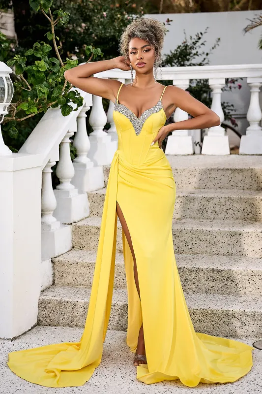 PORTIA & SCARLETT PS23188 Iridescent Jewels and Structured Gown with Corset made by The Gown Galleria