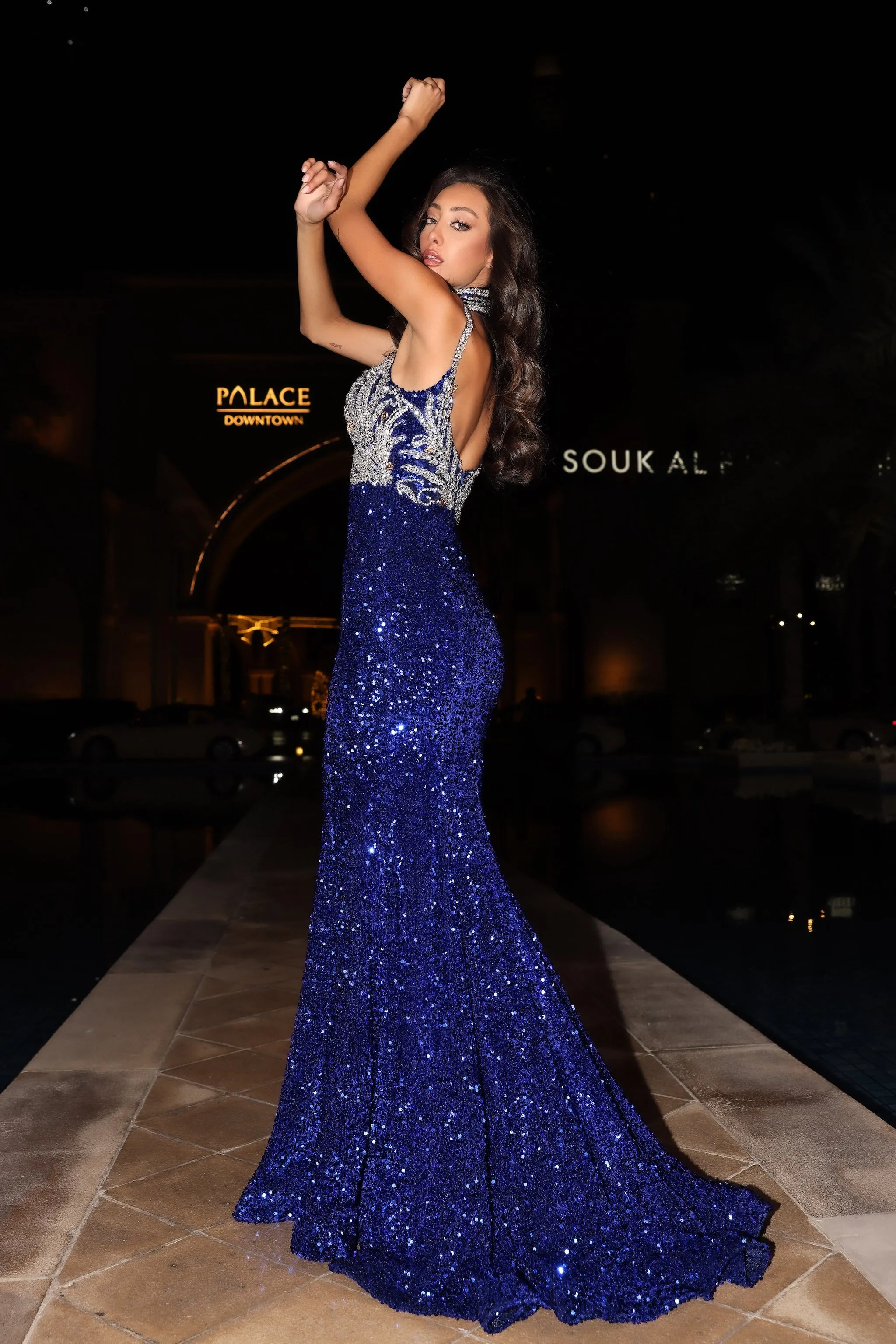PORTIA & SCARLETT PS24614 Sequin Bold Cutout Mermaid Gown sold by The Gown Galleria product image thumbnail 2