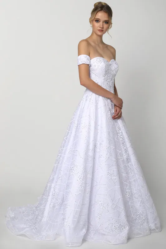 JULIET 692W Arm Bands with Embroidered Lace Ball Gown sold by The Gown Galleria product image thumbnail 3