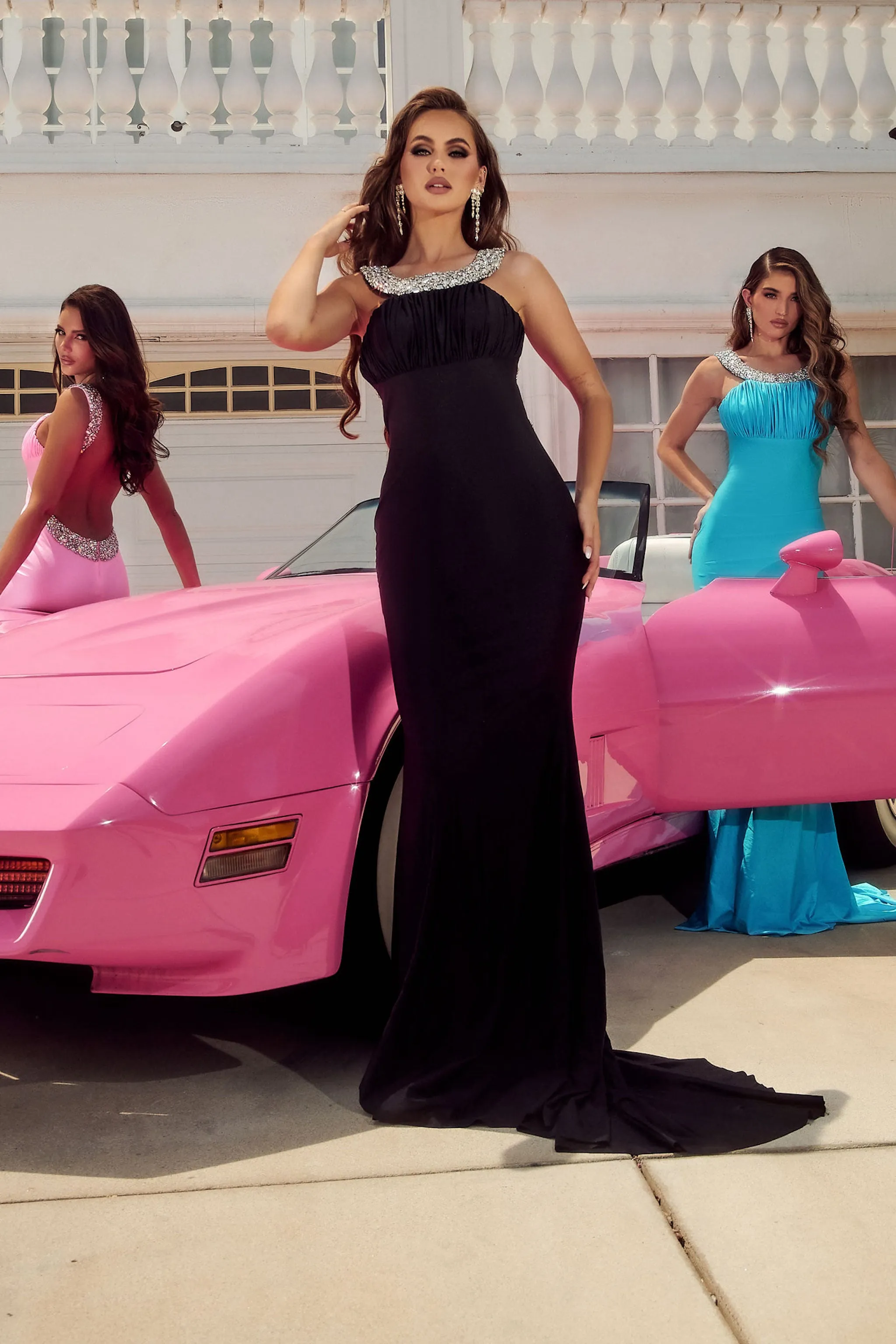 PORTIA & SCARLETT PS23522 Scoop Neck Evening Gown with Open Back sold by The Gown Galleria