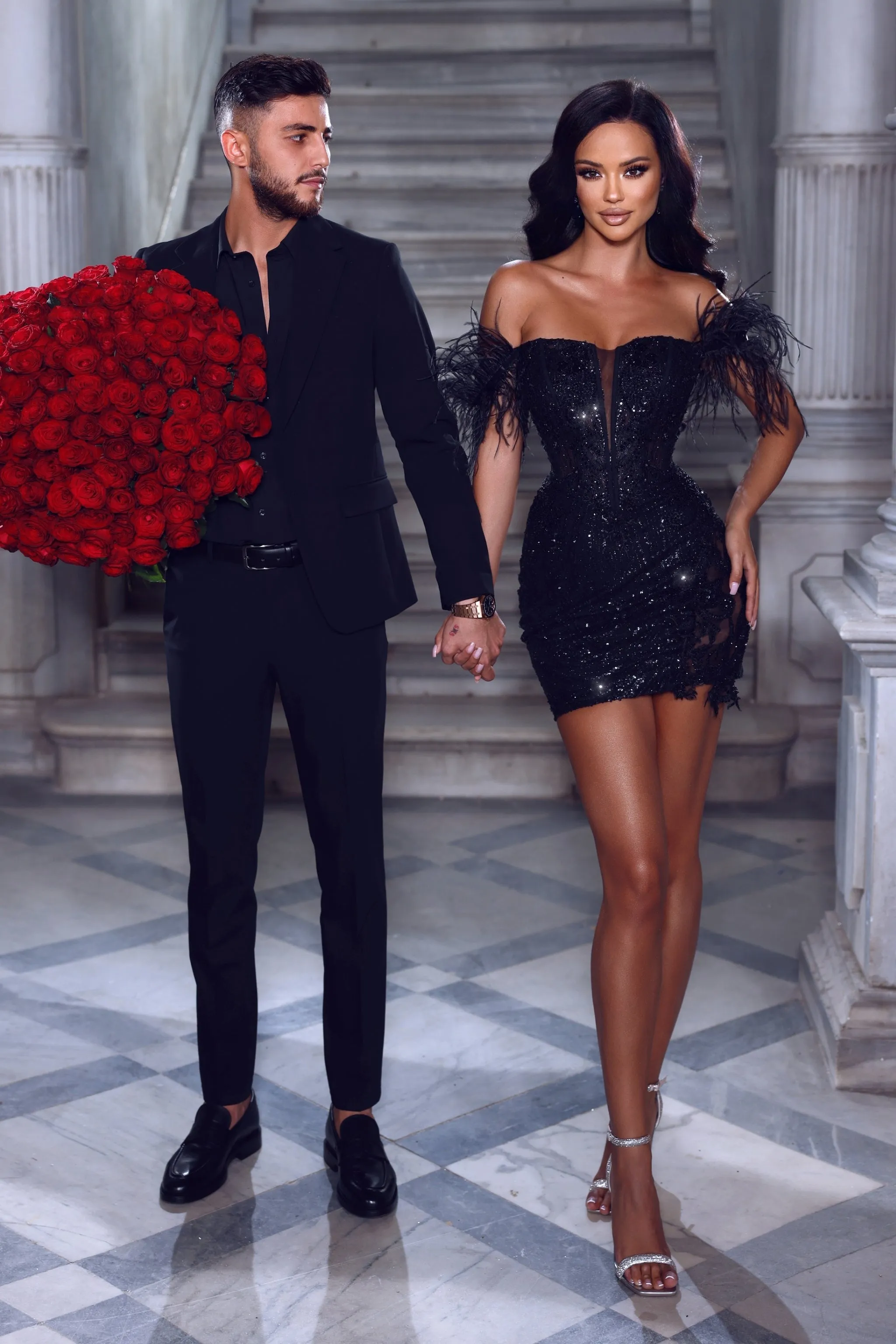 PORTIA & SCARLETT PS23147 Off-Shoulder Feather Cocktail Dress sold by The Gown Galleria product image thumbnail 5