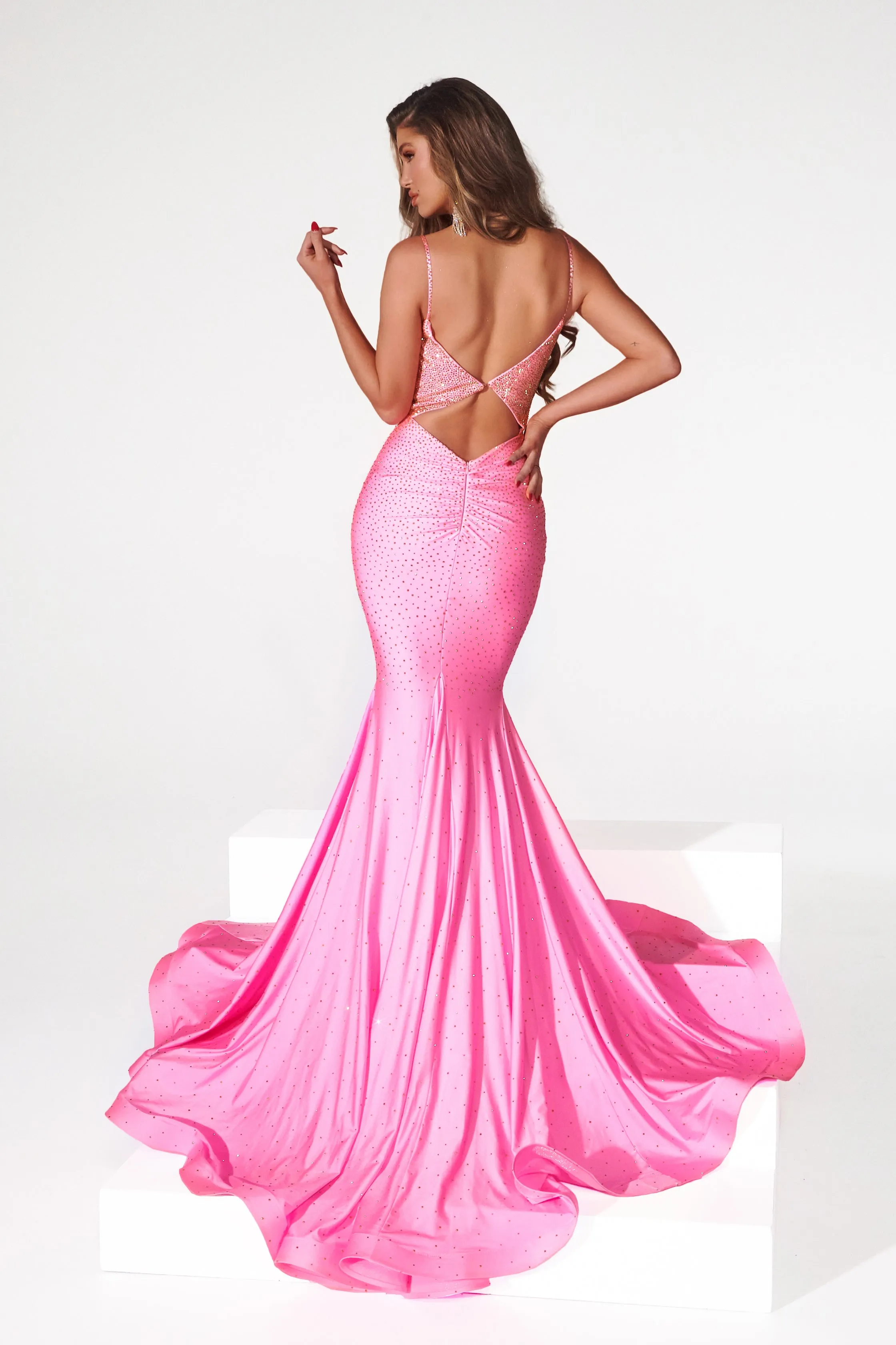 PORTIA & SCARLETT PS22518 Rhinestone Adorned V-Neck Mermaid Dress with Open Back sold by The Gown Galleria product image thumbnail 2