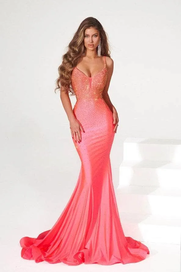 PORTIA & SCARLETT PS22518 Rhinestone Adorned V-Neck Mermaid Dress with Open Back sold by The Gown Galleria product image thumbnail 4