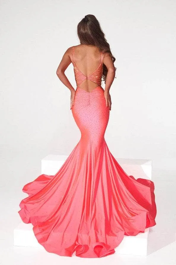 PORTIA & SCARLETT PS22518 Rhinestone Adorned V-Neck Mermaid Dress with Open Back sold by The Gown Galleria product image thumbnail 5