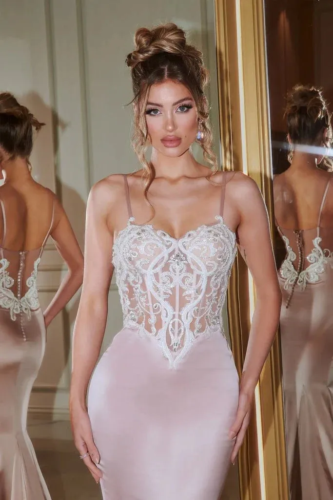 PORTIA & SCARLETT PS22162 Sheer Corset Mermaid Gown with Illusion Bodice sold by The Gown Galleria product image thumbnail 5