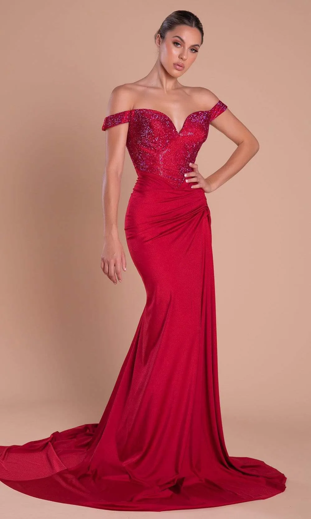 PORTIA & SCARLETT PS21232 Stunning Off-Shoulder Gown with Trumpet Silhouette sold by The Gown Galleria product image thumbnail 4