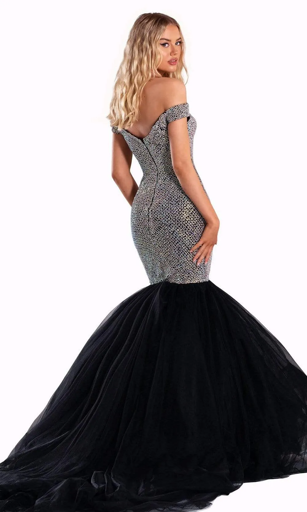 PORTIA & SCARLETT PS21046 Off-Shoulder Rhinestone Trumpet Gown sold by The Gown Galleria product image thumbnail 2