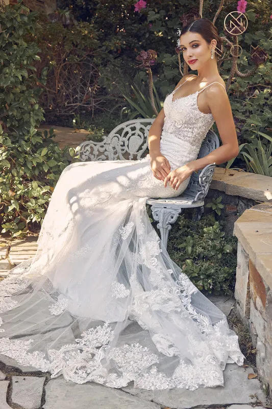 NOX ANABEL JW939 Off Shoulder Sleeveless Mermaid Bridal Gown sold by The Gown Galleria