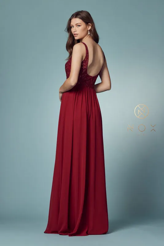 NOX ANABEL Y299 Beaded Lace Applique Bodice A-Line Gown sold by The Gown Galleria product image thumbnail 2