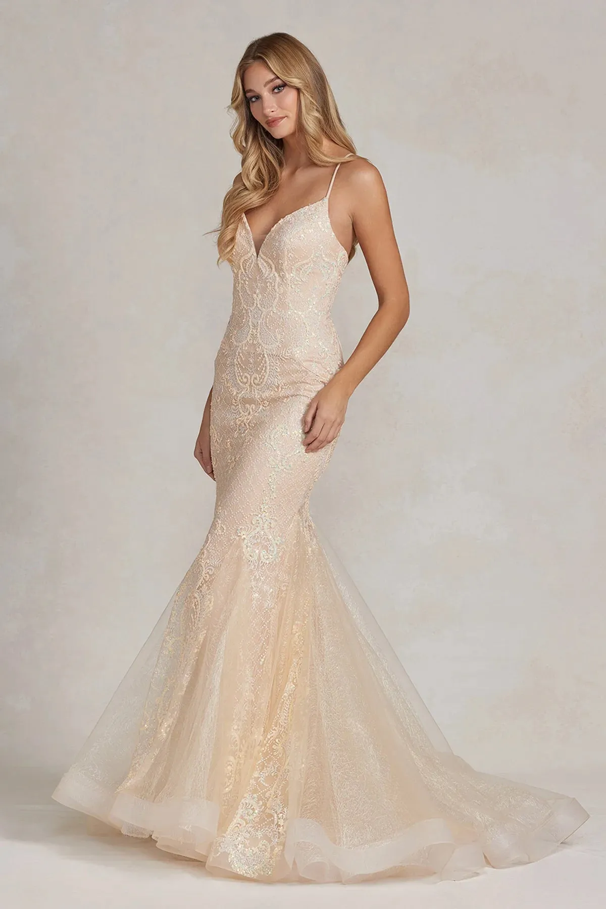 NOX ANABEL C1108 Embellished Mermaid Evening Dress sold by The Gown Galleria product image thumbnail 4