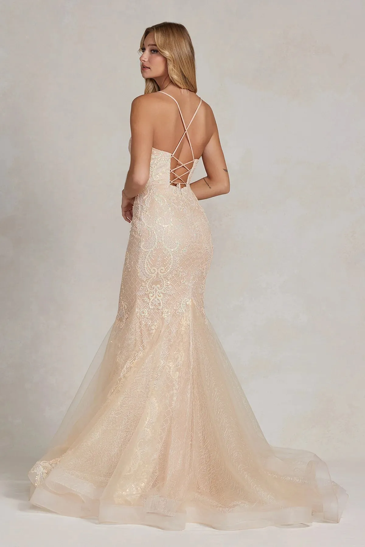 NOX ANABEL C1108 Embellished Mermaid Evening Dress sold by The Gown Galleria product image thumbnail 2