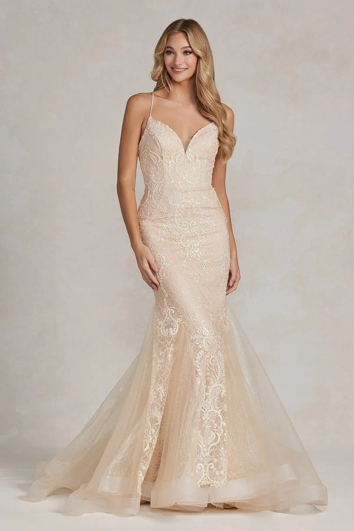 NOX ANABEL C1108 Embellished Mermaid Evening Dress sold by The Gown Galleria product image thumbnail 3