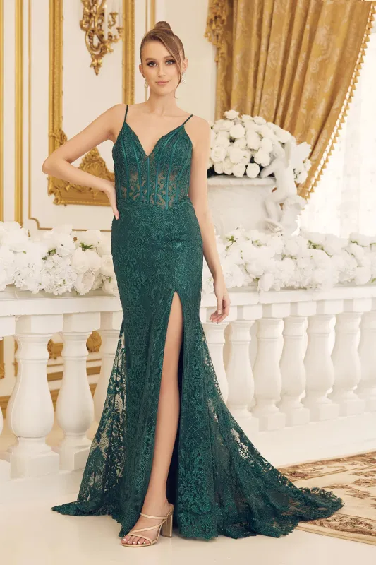 NOX ANABEL C1100 Spaghetti Strap Embellished Prom Dress sold by The Gown Galleria