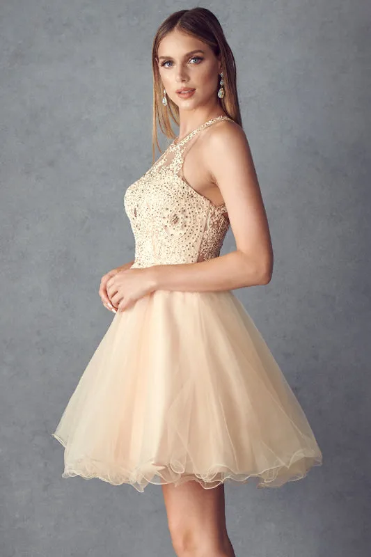 JULIET 826 Fit-and-Flare Halter Neck Short Dress sold by The Gown Galleria product image thumbnail 5