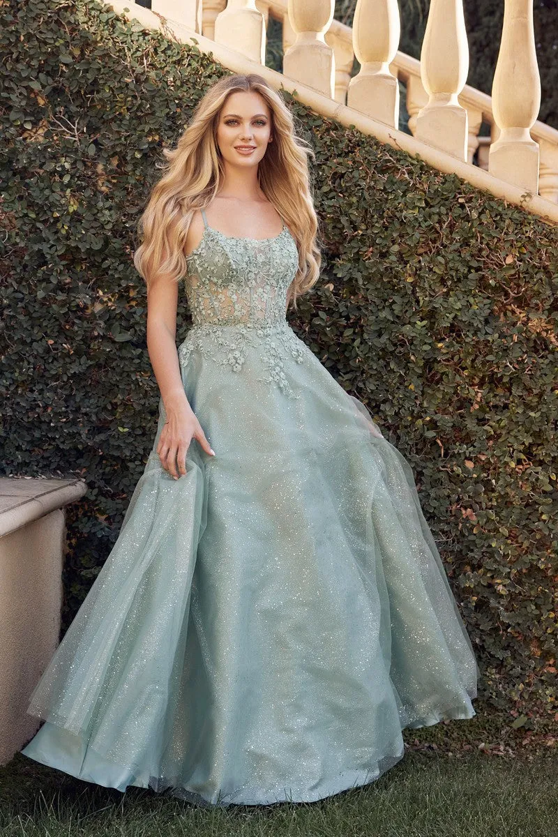 JULIET 295 Leaf Lace Gown with Corset Bodice Gown sold by The Gown Galleria