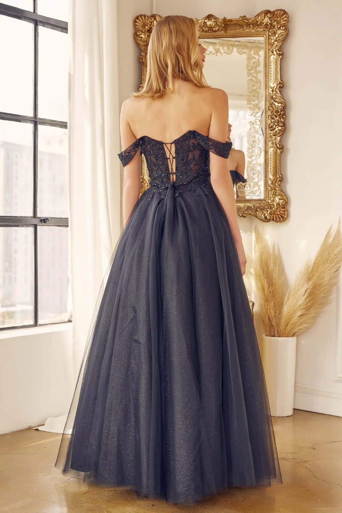 JULIET 280 Off-Shoulder Embroidered Tulle Gown sold by The Gown Galleria product image thumbnail 2