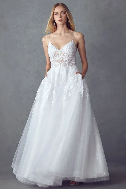 JULIET 251W Embroidered Bodice with Open Back Ball Gown sold by The Gown Galleria