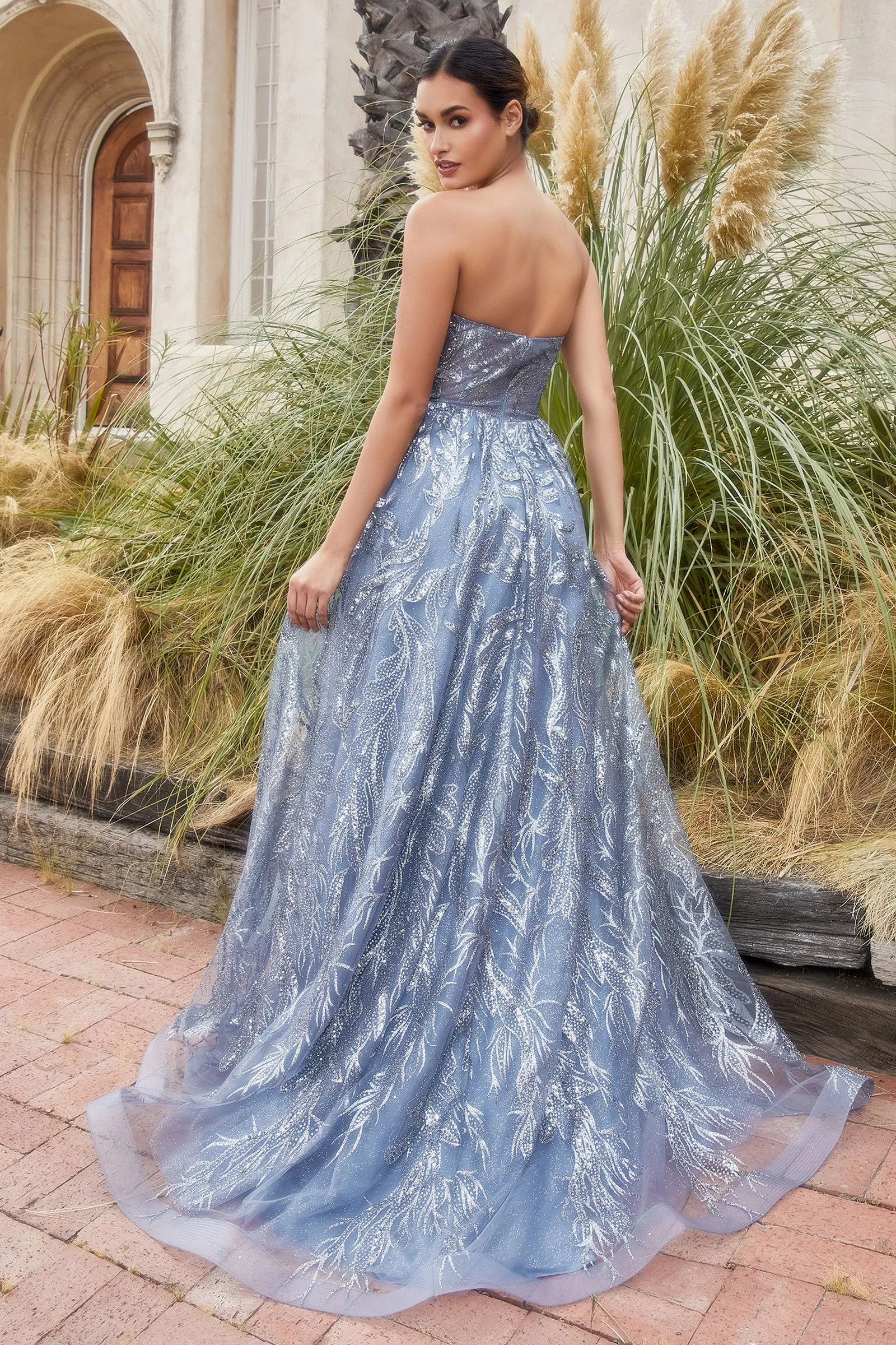ANDREA & LEO A1174 Glitter Strapless with Shawl Tulle A Line Dress sold by The Gown Galleria product image thumbnail 3